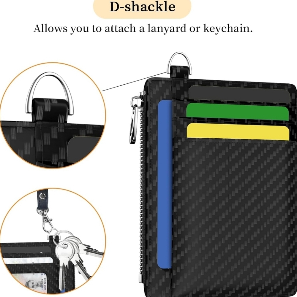 Black Carbon Fiber Wallet with D-Shackle